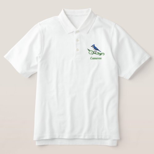 Blue Jay Name Embroidered Polo Shirt