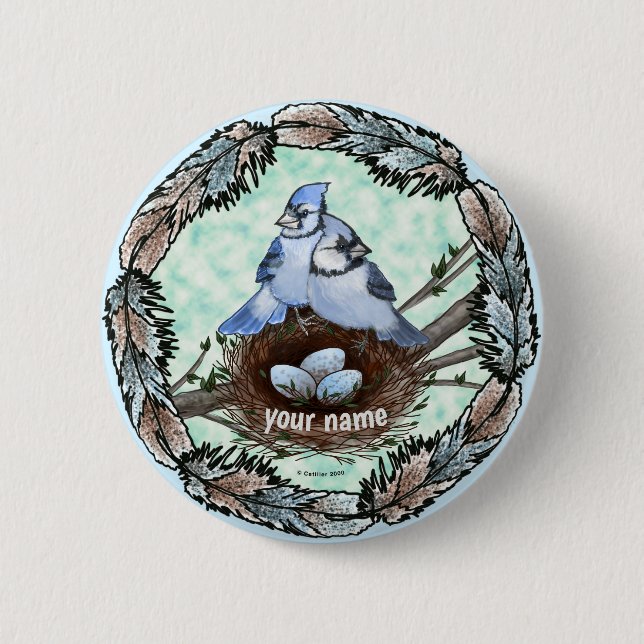 Blue Jay Nest  Button (Front)