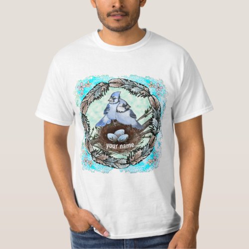 Blue Jay Nest custom name T_Shirt