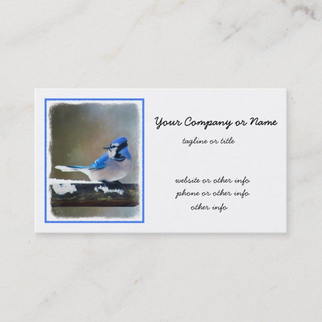 Blue Jay Painting - Original Bird Art Business Card (Front)