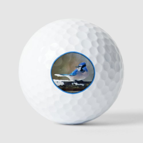 Blue Jay Painting _ Original Bird Art Golf Balls