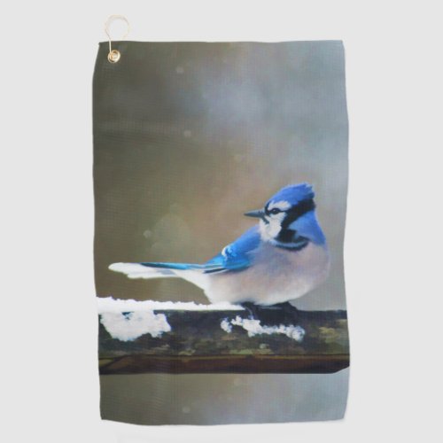 Blue Jay Painting _ Original Bird Art Golf Towel