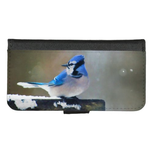 Blue Jay Painting _ Original Bird Art iPhone 87 Wallet Case