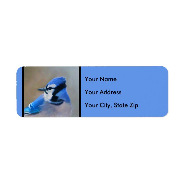 Blue Jay Painting - Original Bird Art Label (Front)