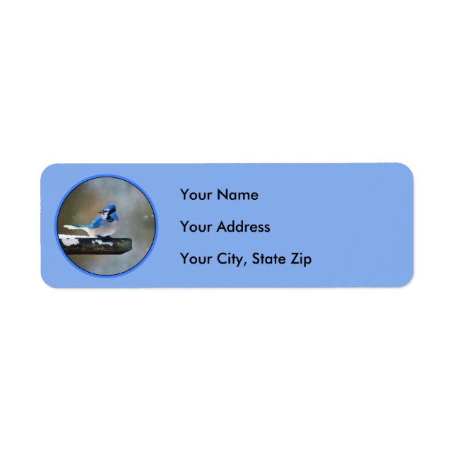 Blue Jay Painting - Original Bird Art Label (Front)