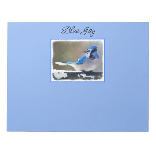Blue Jay Painting _ Original Bird Art Notepad