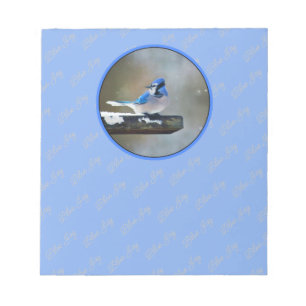 Blue Jay Painting - Original Bird Art Notepad