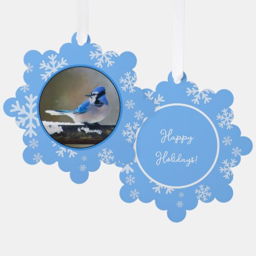 Blue Jay Painting _ Original Bird Art Ornament Card