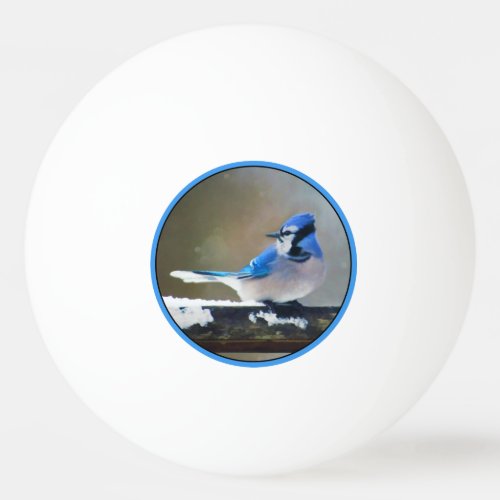 Blue Jay Painting _ Original Bird Art Ping Pong Ball
