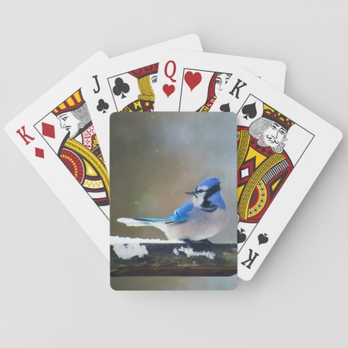 Blue Jay Painting _ Original Bird Art Playing Cards