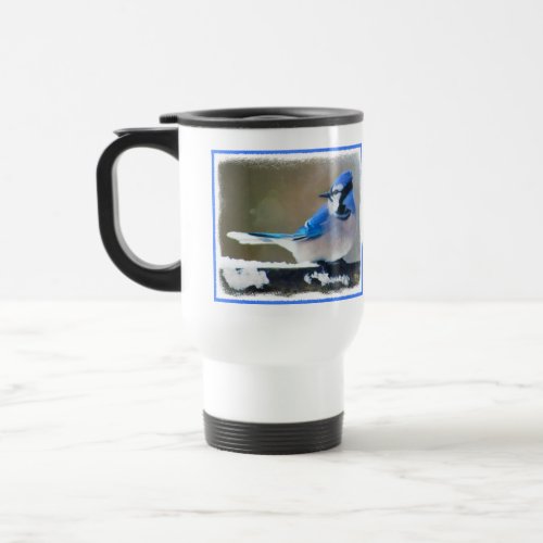 Blue Jay Painting _ Original Bird Art Travel Mug