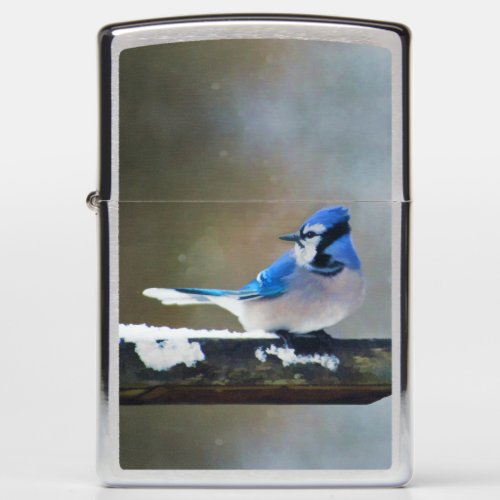 Blue Jay Painting _ Original Bird Art Zippo Lighter