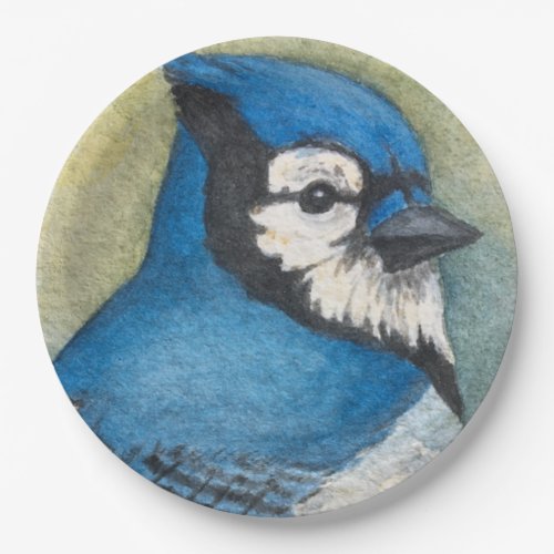 Blue Jay Paper Plates Watercolor Blue Bird