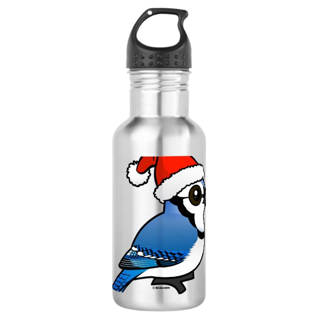 Blue Jay Santa Water Bottle (Front)