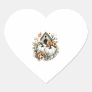 Blue Jay Shirt Country Pumpkin Heart Sticker