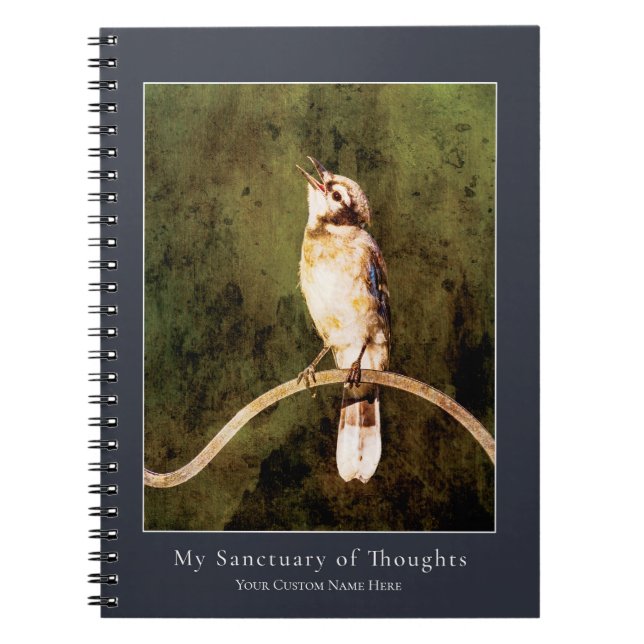 Blue Jay Songbird Notebook | Nature Art Journal (Front)