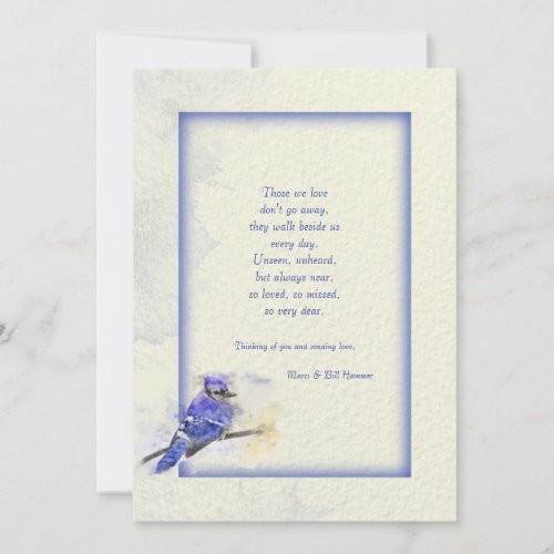 Blue Jay Sympathy Card