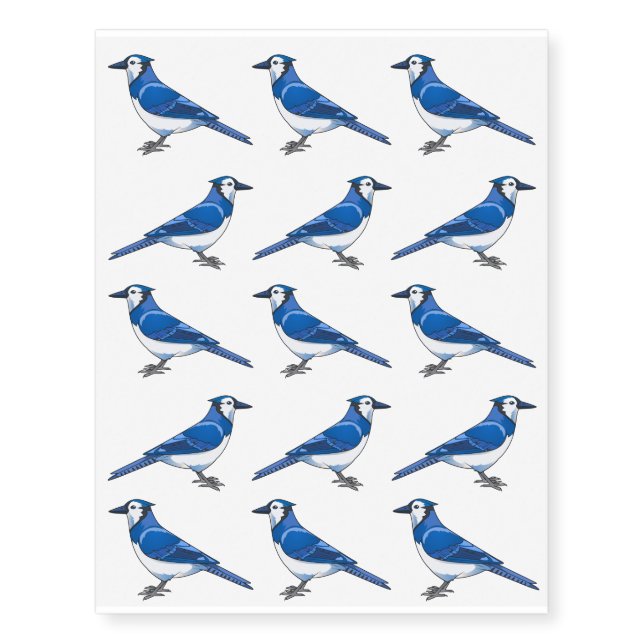 Blue Jay Temporary Tattoos (Front)