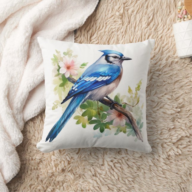 Blue Jay Throw Pillow (Blanket)