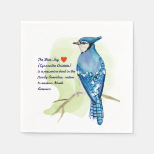 Blue jay watercolor painting napkins