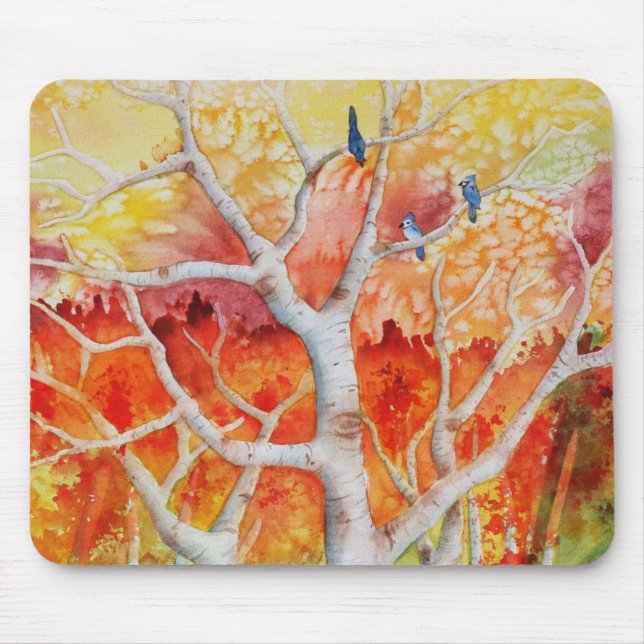 Blue jays in Autumn Mouse Pad (Front)