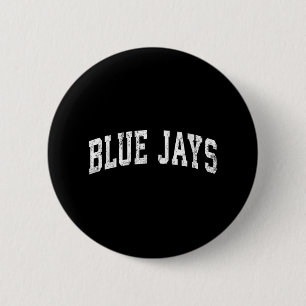 Blue Jays Mascot Vintage Athletic Sports Name Desi Button