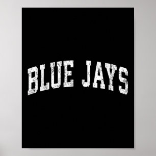 Blue Jays Mascot Vintage Athletic Sports Name Desi Poster