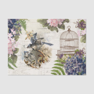 Blue Jays Vintage Birdcage Floral Tissue Paper