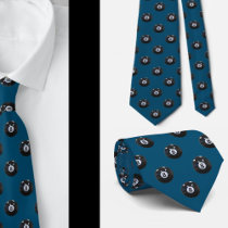 Blue Jean 8 Ball Billiards Pool Player Cool Neck Tie