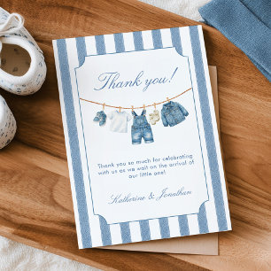 Blue Jean Baby Baby Shower Thank You Card