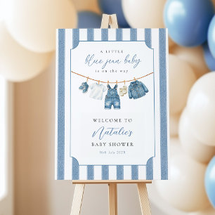 Blue Jean Baby Baby Shower Welcome Sign