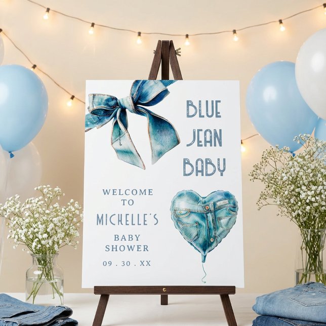 Blue Jean Baby Bow Welcome Board (Creator Uploaded)
