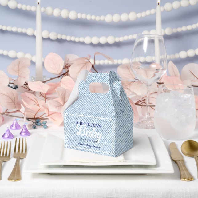 Blue Jean Baby Boy Baby Shower  Favor Boxes (Wedding)