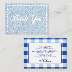 Blue Jean Baby Boy Baby Shower Thank You Note Card