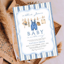 Blue Jean Baby Clothesline Denim Baby Shower