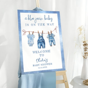 Blue Jean Baby Denim Baby Boy Shower Welcome Foam Board