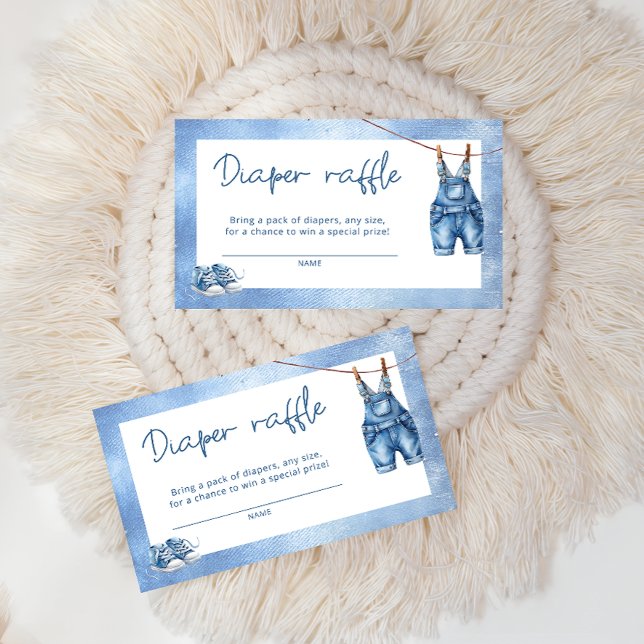 Blue Jean Baby Denim Baby Shower Diaper Raffle Enclosure Card (Creator Uploaded)