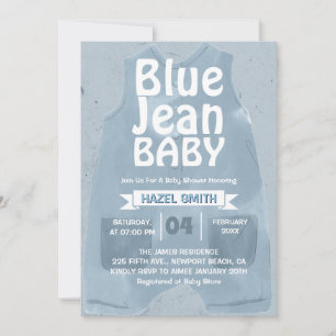 Blue Jean Baby Denim Baby Shower Invitation