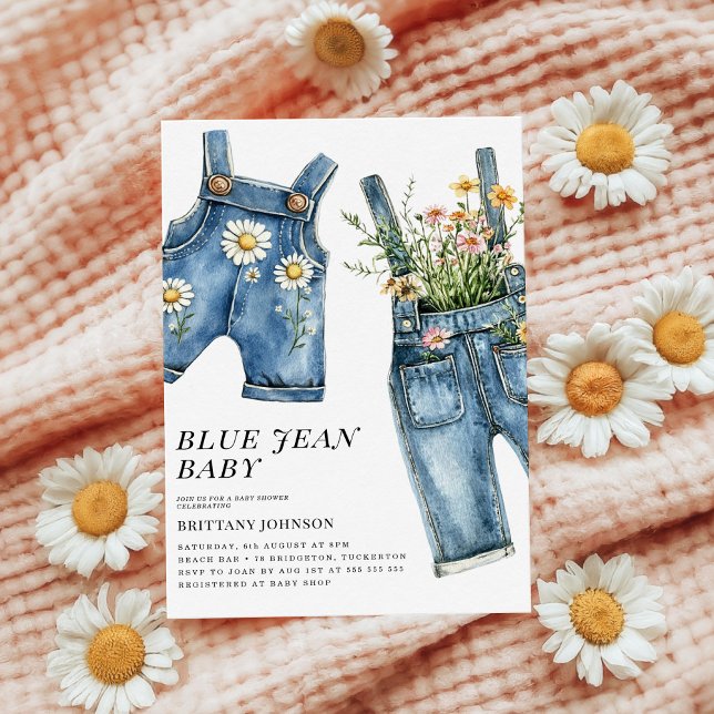 Blue Jean Baby Denim Baby Shower Invitation