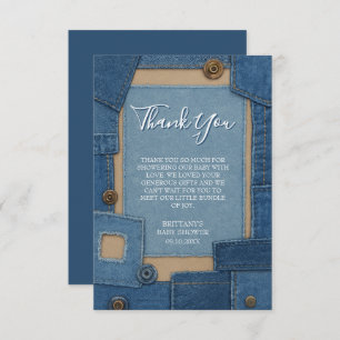 Blue Jean Baby Denim Baby Shower Thank You Card