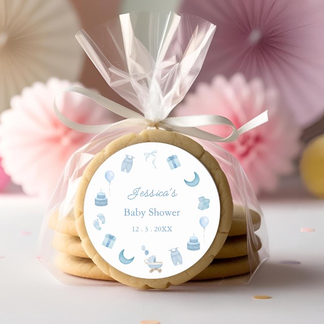 Blue Jean Baby Denim Baby Shower Thank You Classic Round Sticker (Creator Uploaded)