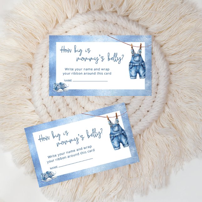Blue Jean Baby Denim Blue How Big Is Mommy's Belly Enclosure Card (Creator Uploaded)