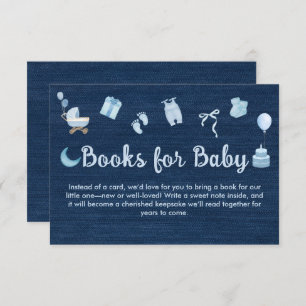 Blue Jean Baby Denim Books for Baby Shower Enclosure Card