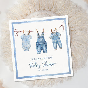 Blue Jean Baby Denim Boy Baby Shower Napkins