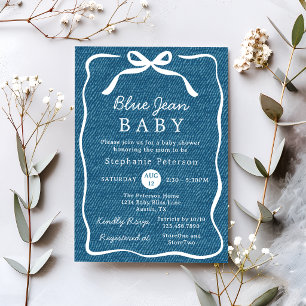 Blue Jean Baby Denim Brunch Boy Baby Shower Invitation