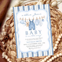 Blue Jean Baby Denim Clothesline Baby Shower