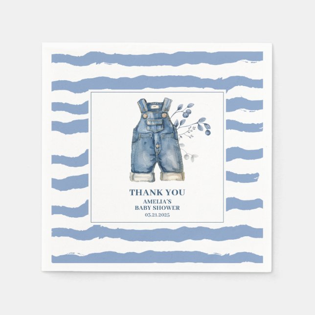 Blue jean baby Denim country Baby shower Napkins (Front)