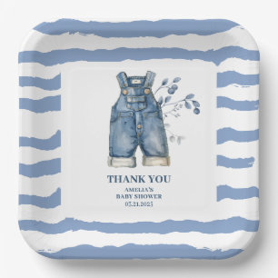 Blue jean baby Denim country Baby shower Paper Plates