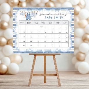 Blue Jean Baby Denim Guess the Arrival Date Sign