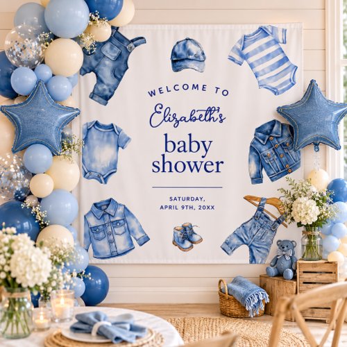 Blue Jean Baby Denim Themed Baby Shower Backdrop